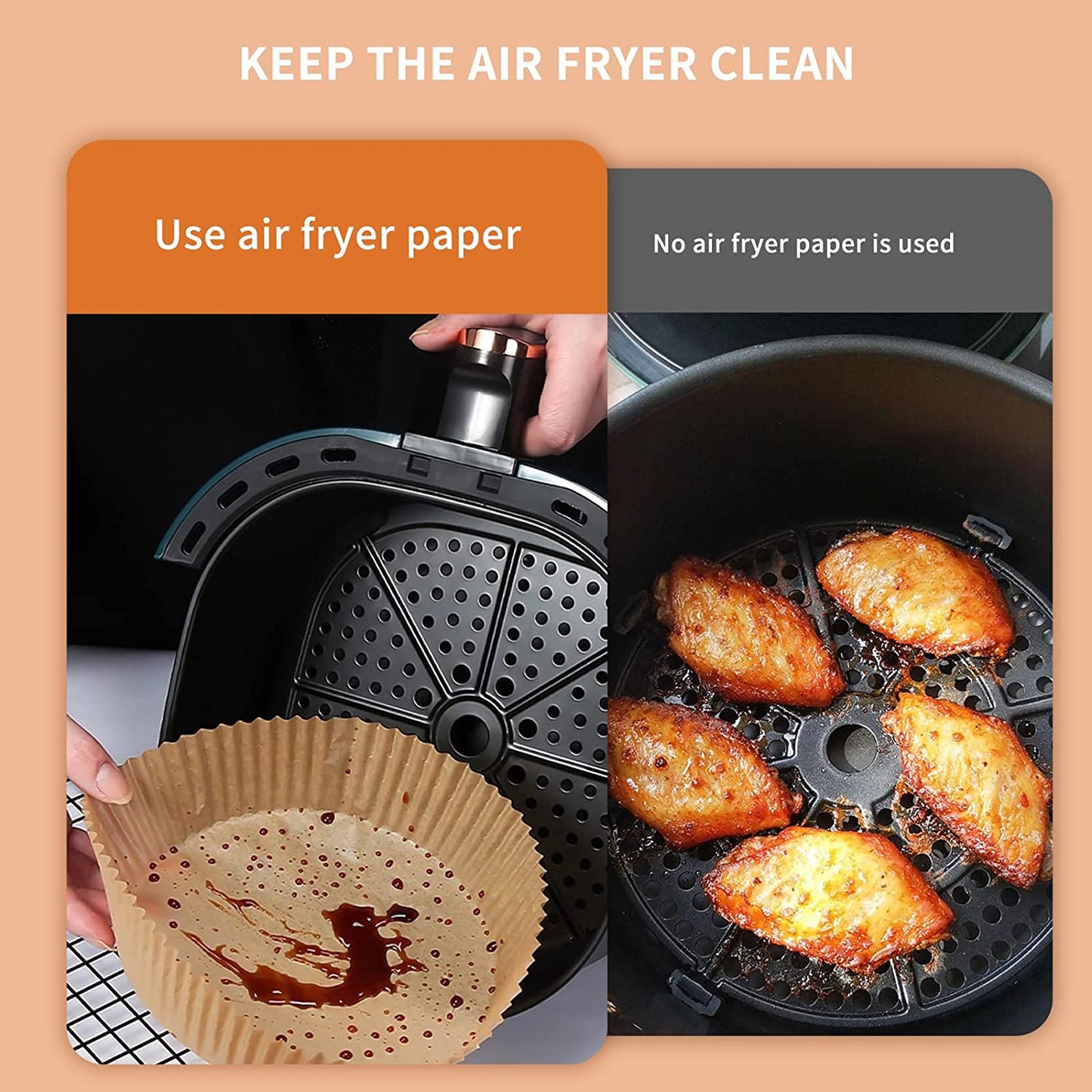 Forro de Papel Protetor Descartável para Air Fryer