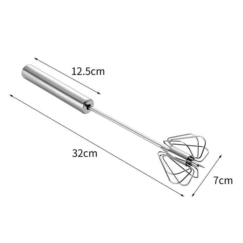 Batedor Semiautomático de Ovos em Aço Inoxidável